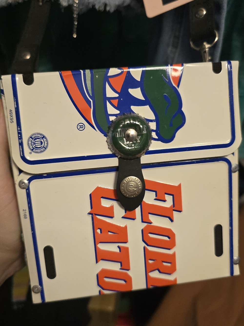 Florida Gators License Plate Crossbody Purse - White with Orange & Blue